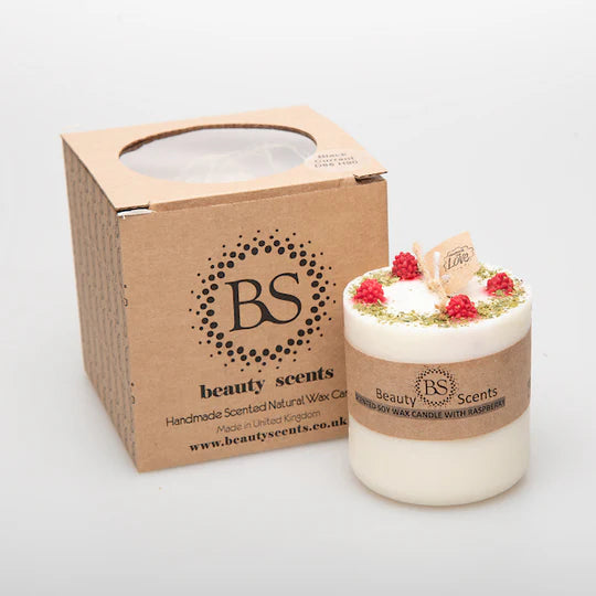 Raspberry - Medium Soy Candles with Raspberry's
